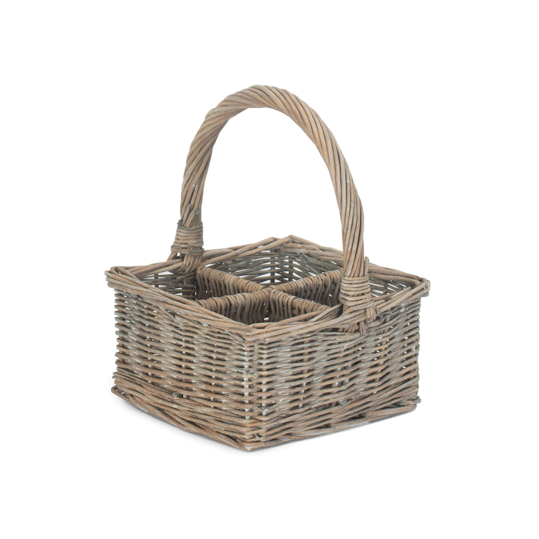 Grey Wash Cutlery & Condiment Holder 4 Section