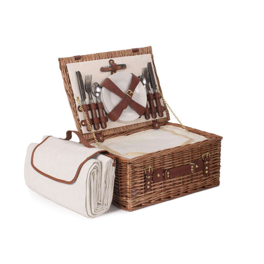 Classic Fitted Picnic Hamper & Blanket (4 Person) - Alfresco Dining Company