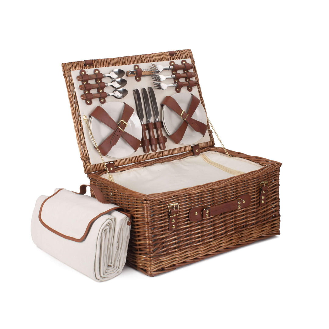 Classic Fitted Picnic Hamper & Blanket (6 Person) - Alfresco Dining Company