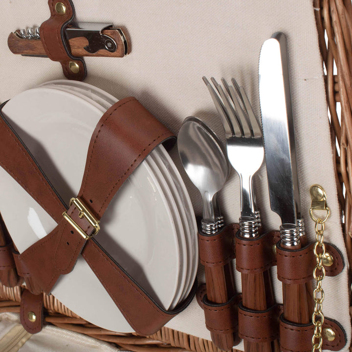 Classic Fitted Picnic Hamper & Blanket (4 Person) - Alfresco Dining Company