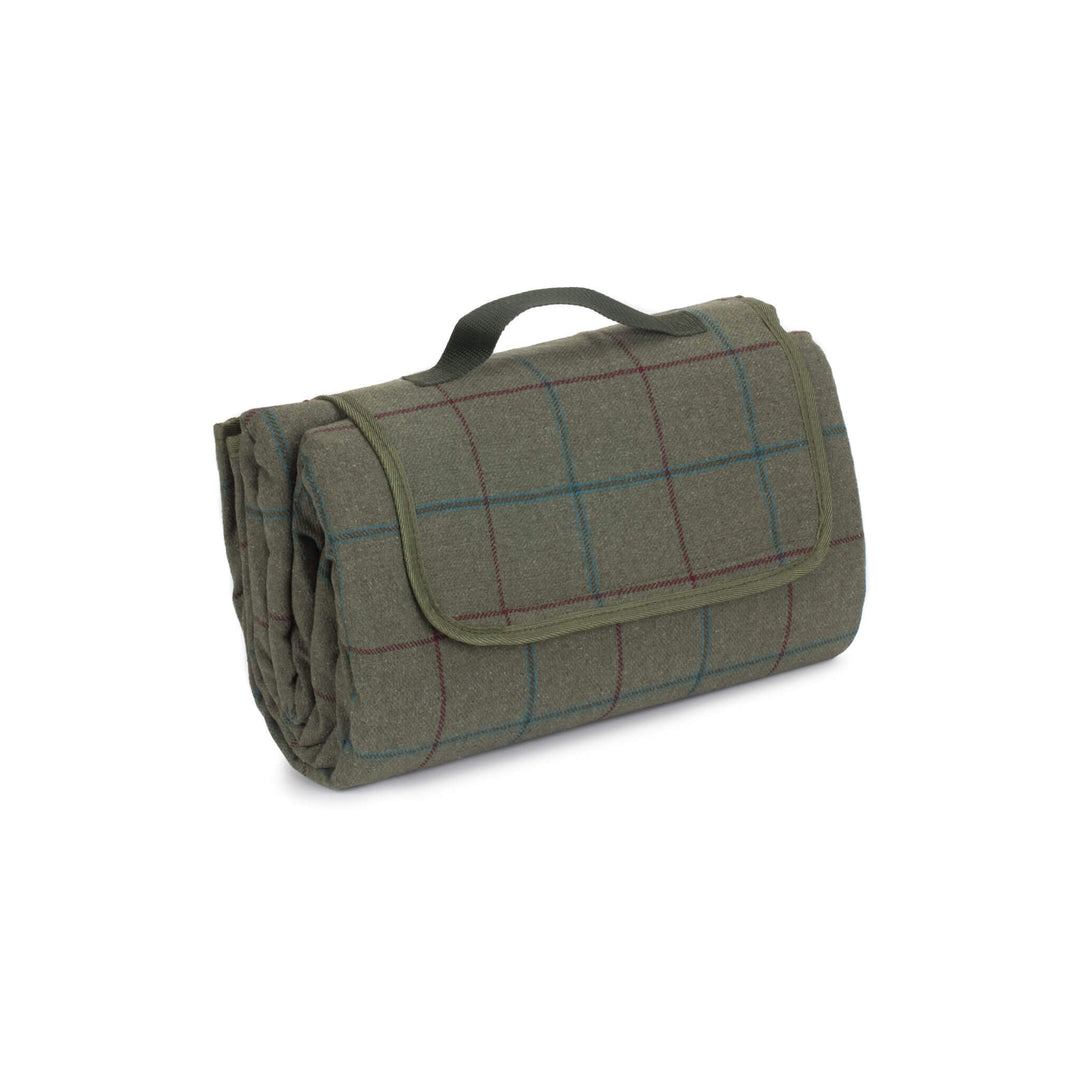 Luxury Green Tweed Picnic Blanket - Alfresco Dining Company