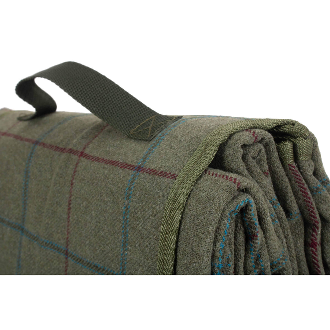 Luxury Green Tweed Picnic Blanket - Alfresco Dining Company