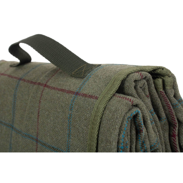 Luxury Green Tweed Picnic Blanket - Alfresco Dining Company