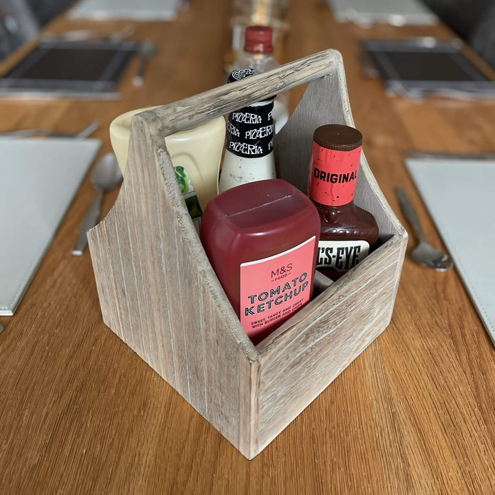 Oak Effect Cutlery & Condiment Holder - Alfresco Dining Company