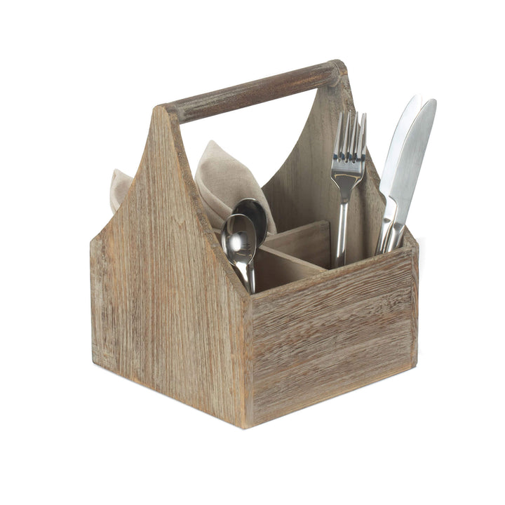 Oak Effect Cutlery & Condiment Holder - Alfresco Dining Company
