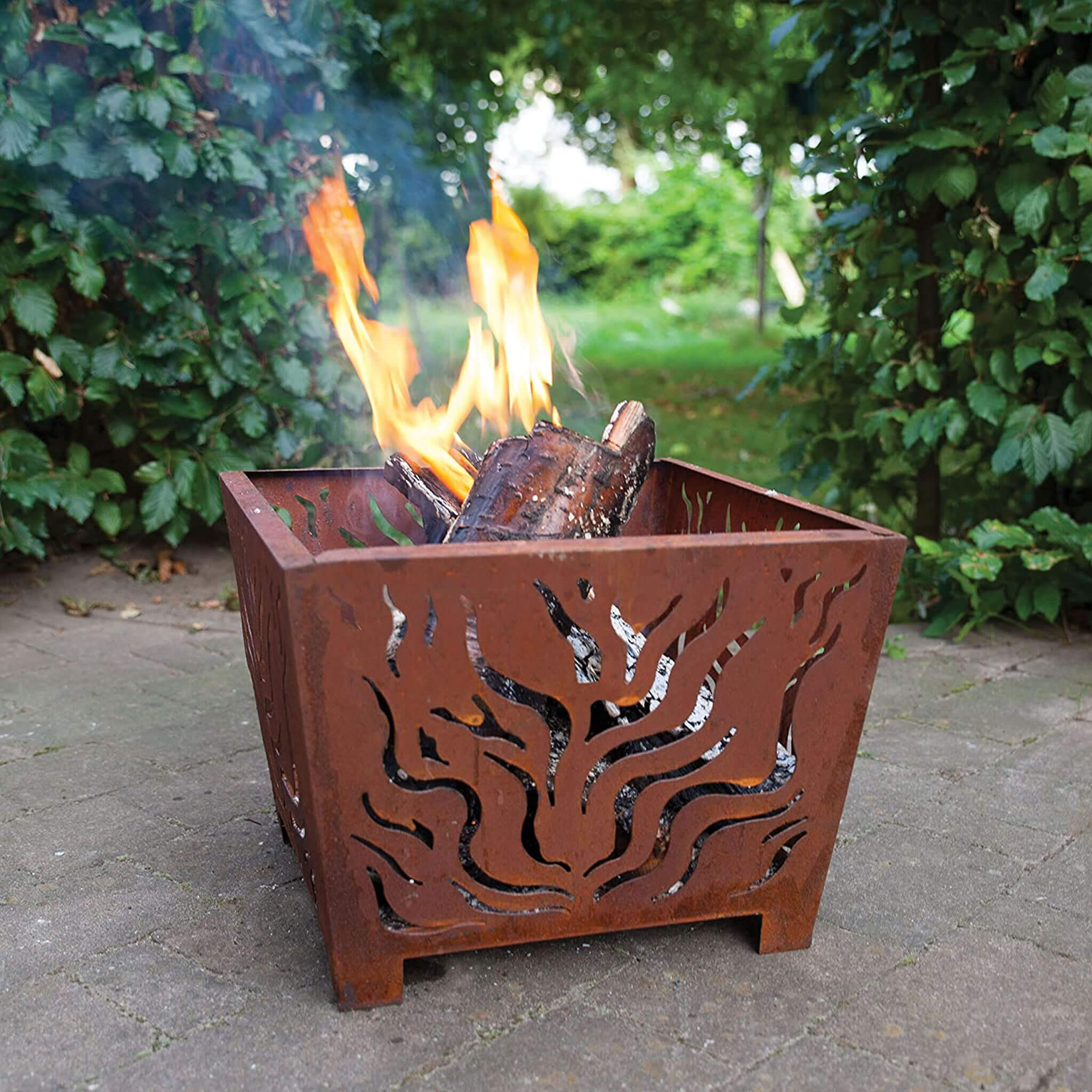Flames Rustic Fire Basket - Alfresco Dining Company