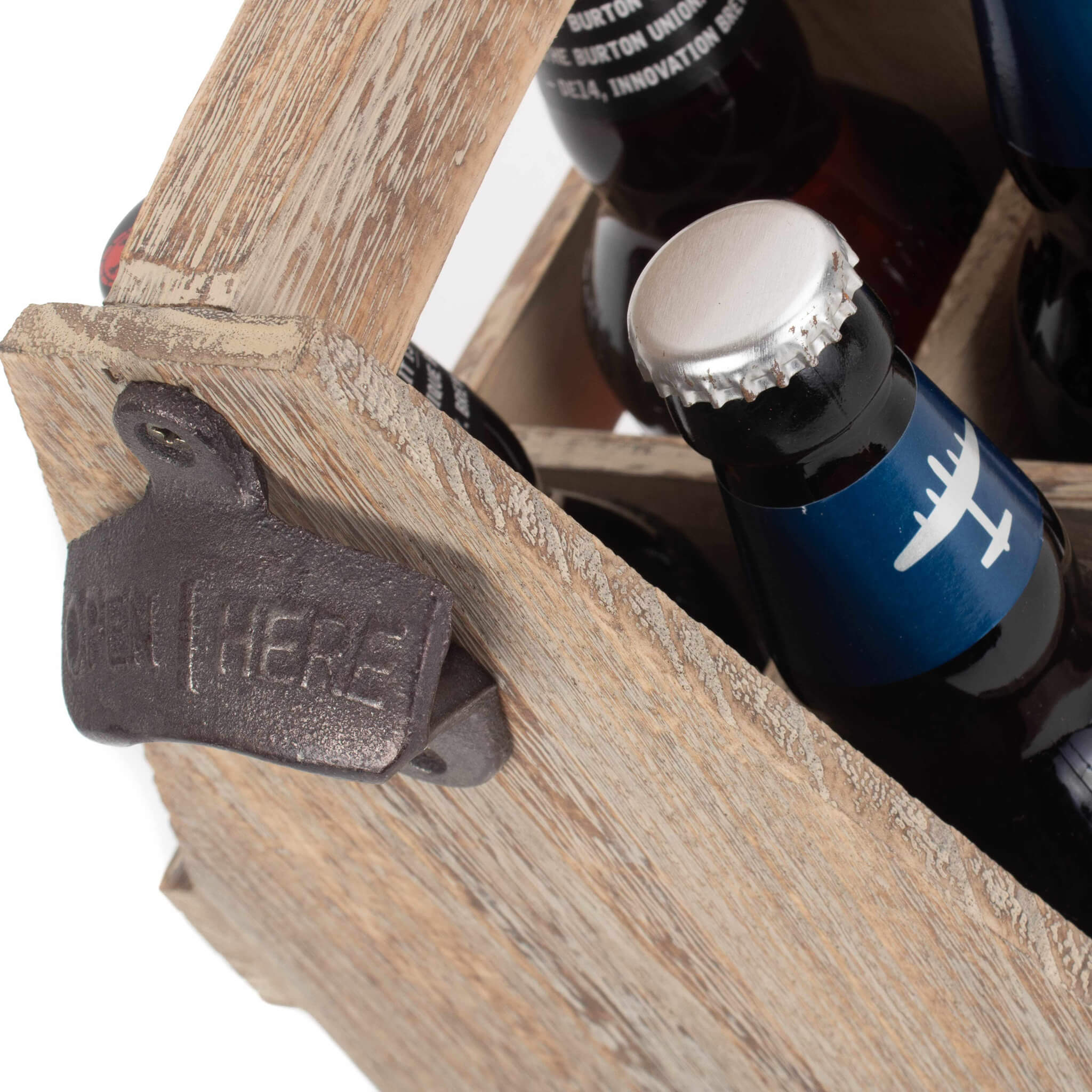 Oak Effect Beer Bottle Carrier - Alfresco Dining Company