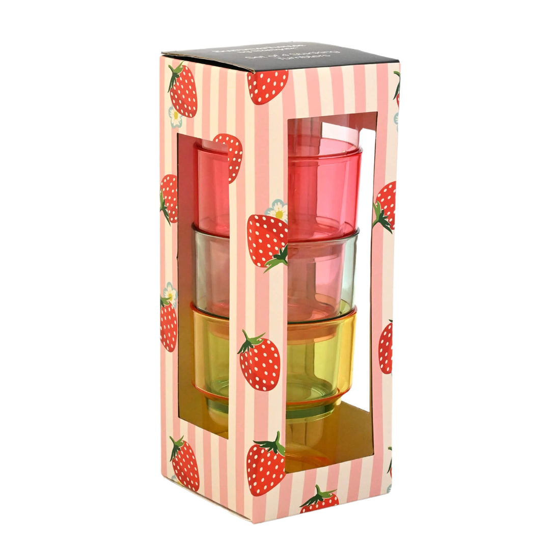 Strawberries & Cream Stacking Tumblers (Set of 4) - Alfresco Dining Company