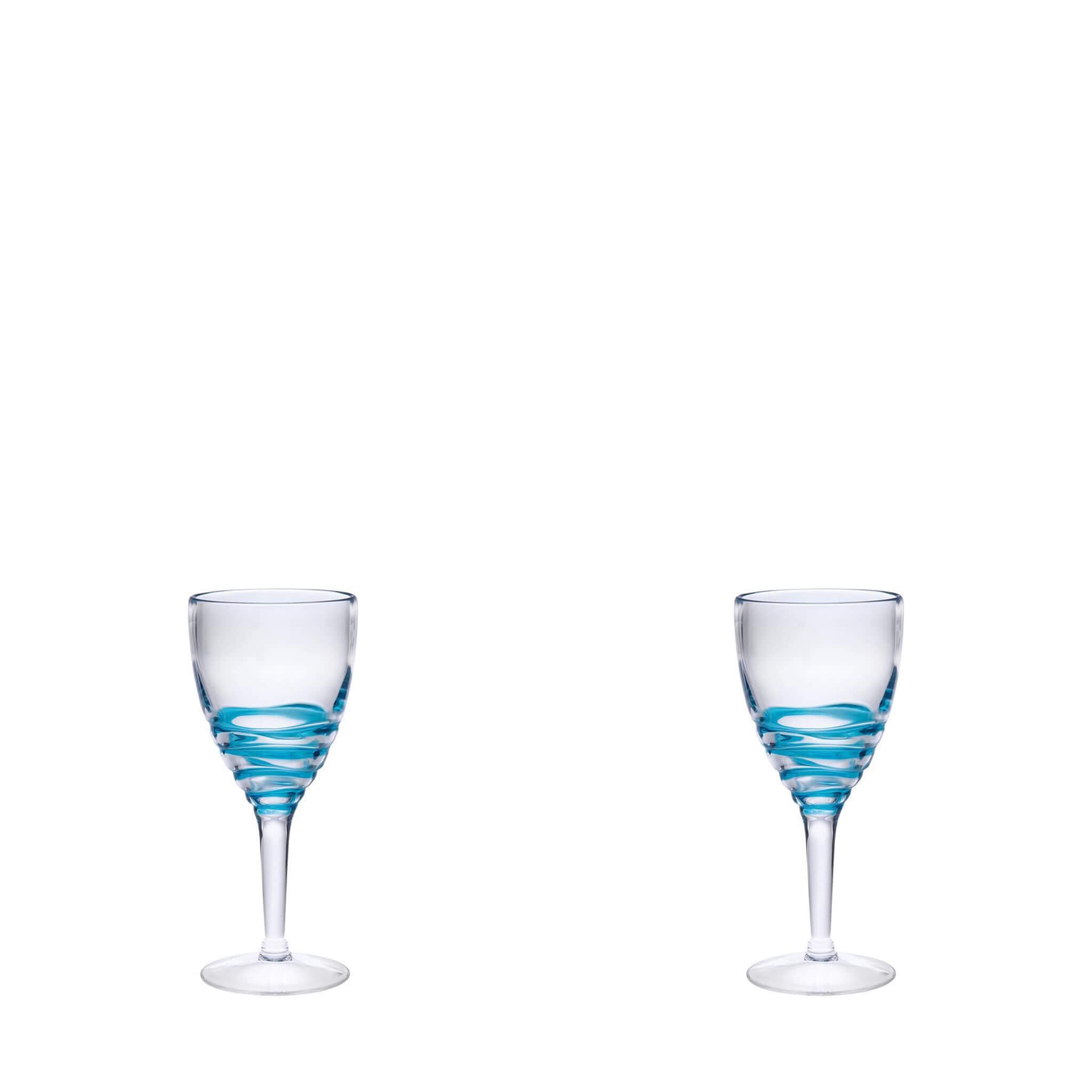 Blue Swirl Acrylic Wine Glass (Set of 2) - Alfresco Dining Company