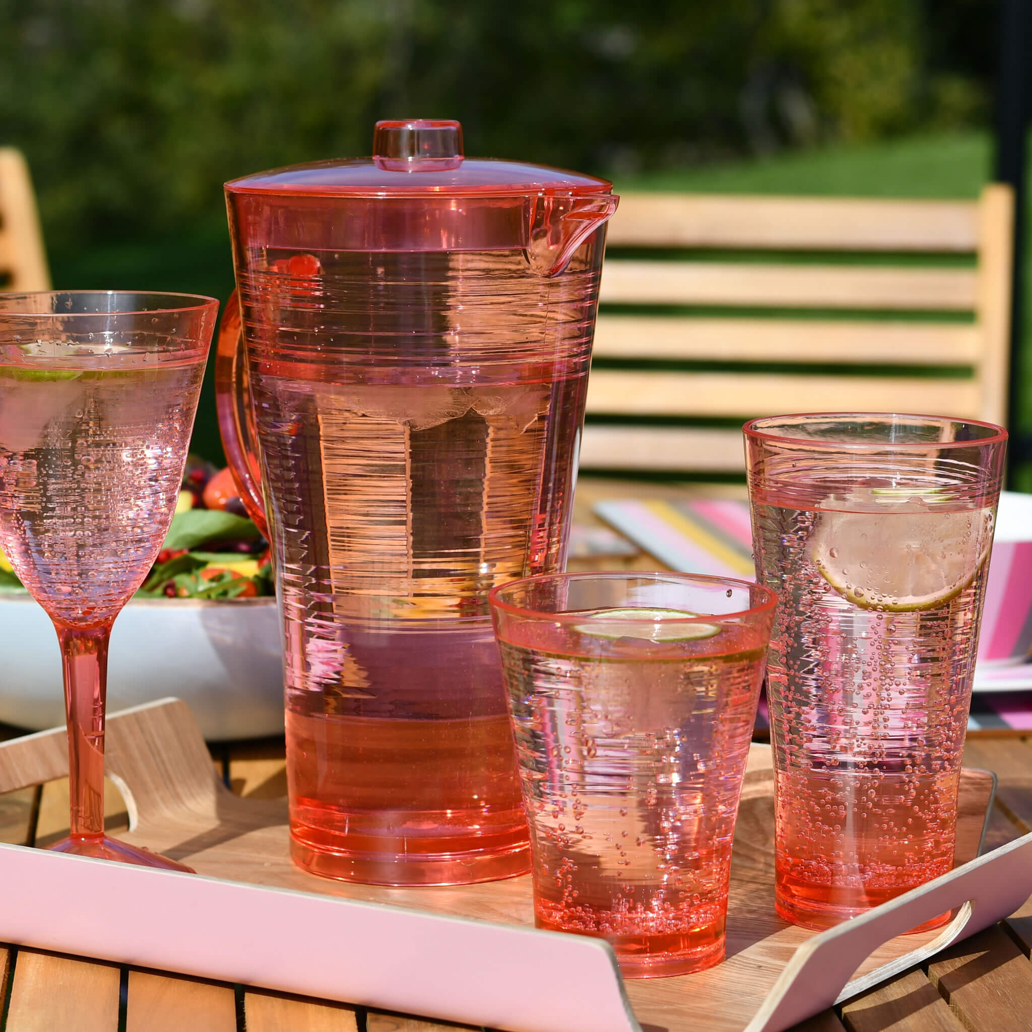 Candy Pink Hi Ball Glasses (Set of 4) - Alfresco Dining Company