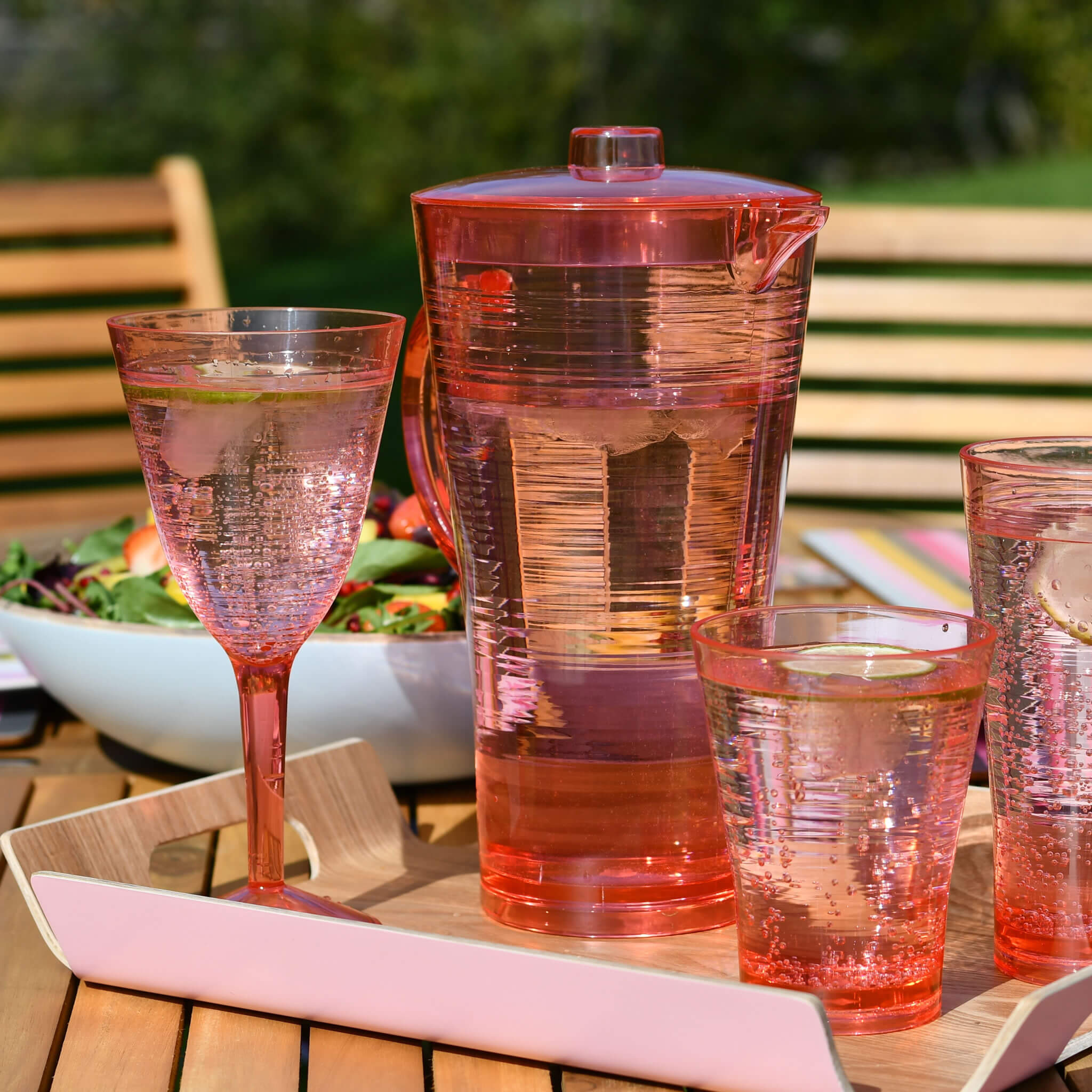 Candy Pink Wine Glasses (Set of 4) - Alfresco Dining Company