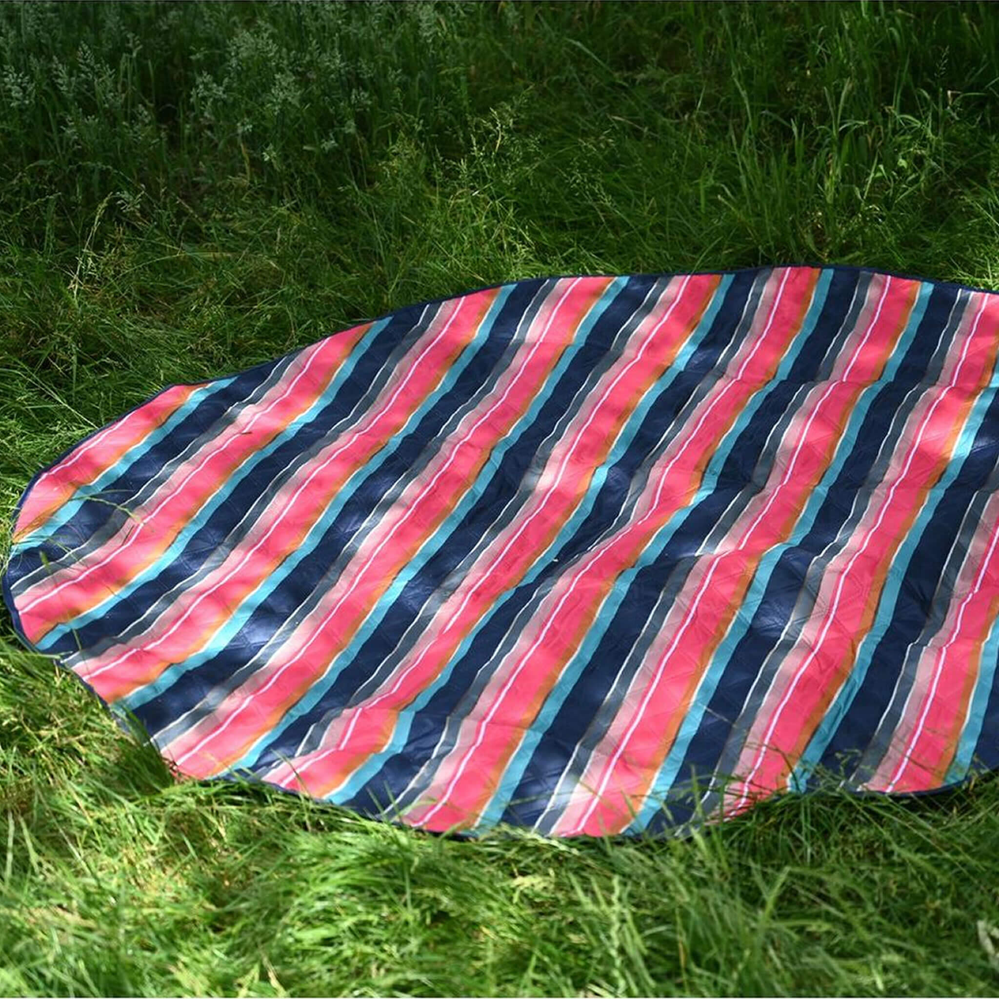 Confetti Stripe Round Picnic Blanket - Alfresco Dining Company