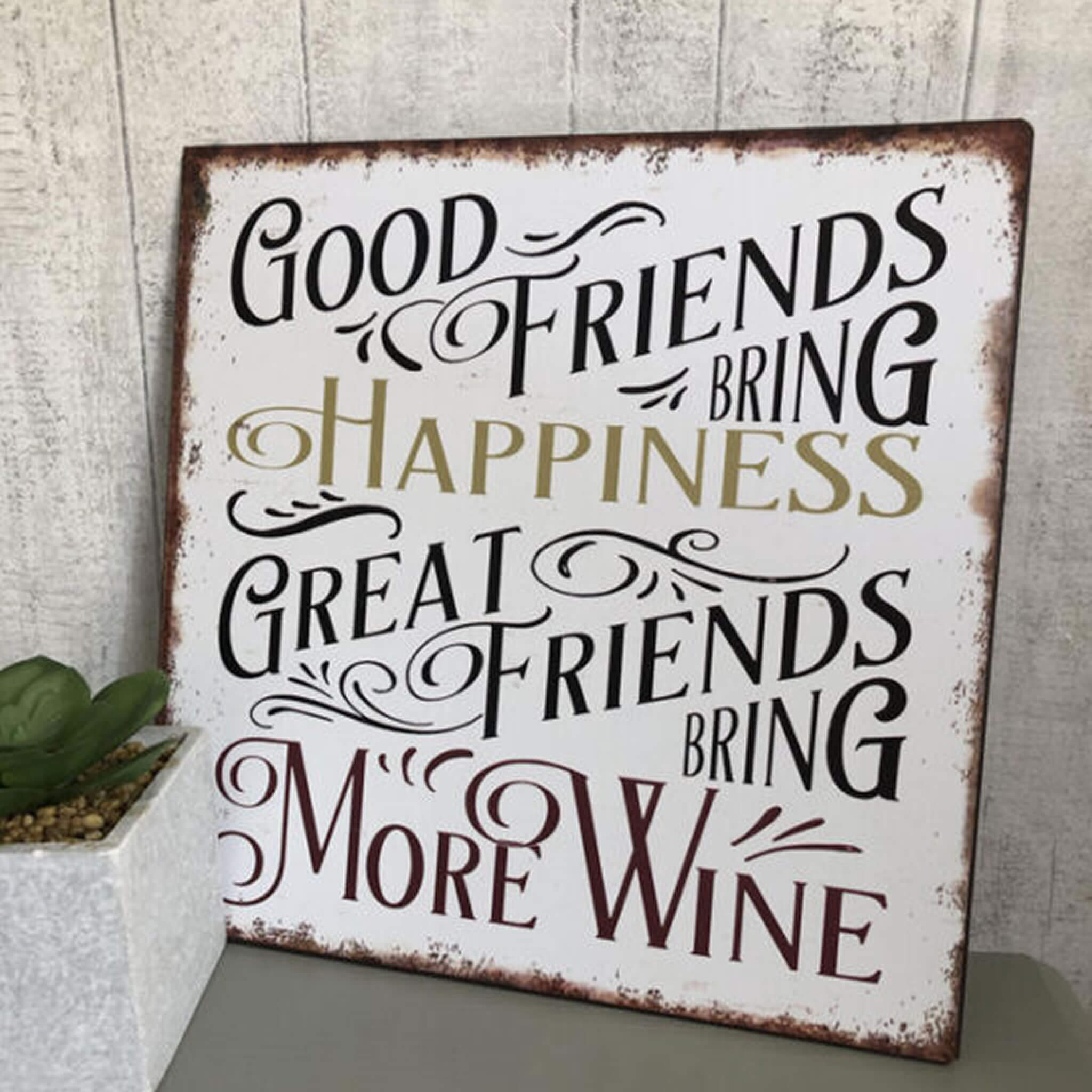 Good Friends & Wine Sign - Alfresco Dining Company