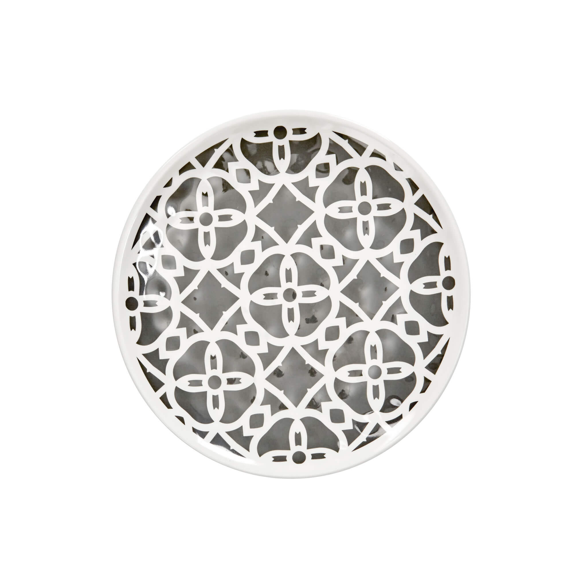 Grey Geometric Melamine Side Plates (Set of 4) - Alfresco Dining Company