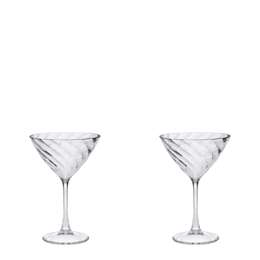 Spiral Glass Effect Martini Glass (Set of 2) - Alfresco Dining Company