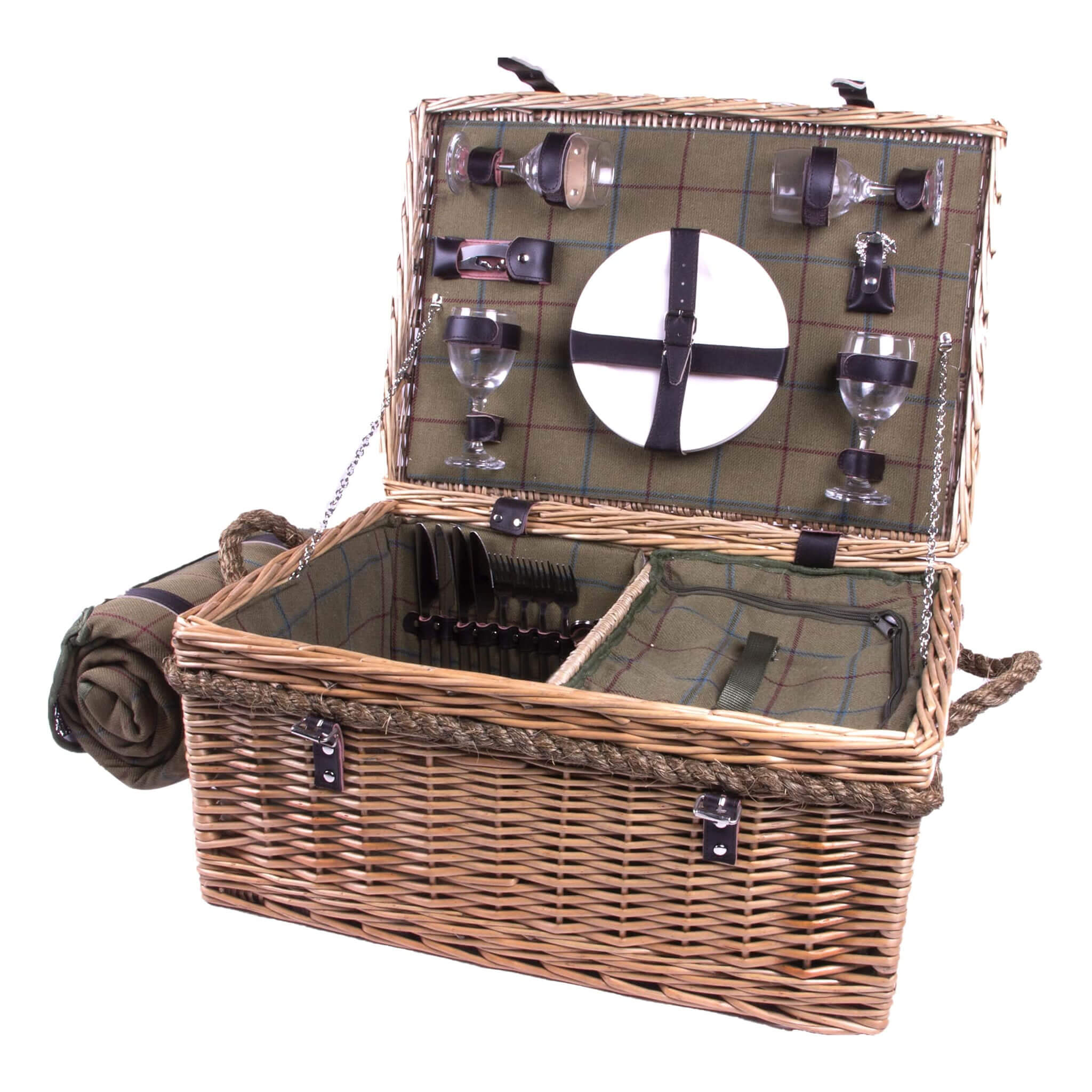 Cheltenham Fitted Picnic Hamper with Blanket (4 Person) - Alfresco Dining Company